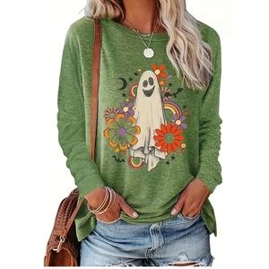 Halloween Hippie Ghost Long Sleeve T-Shirt